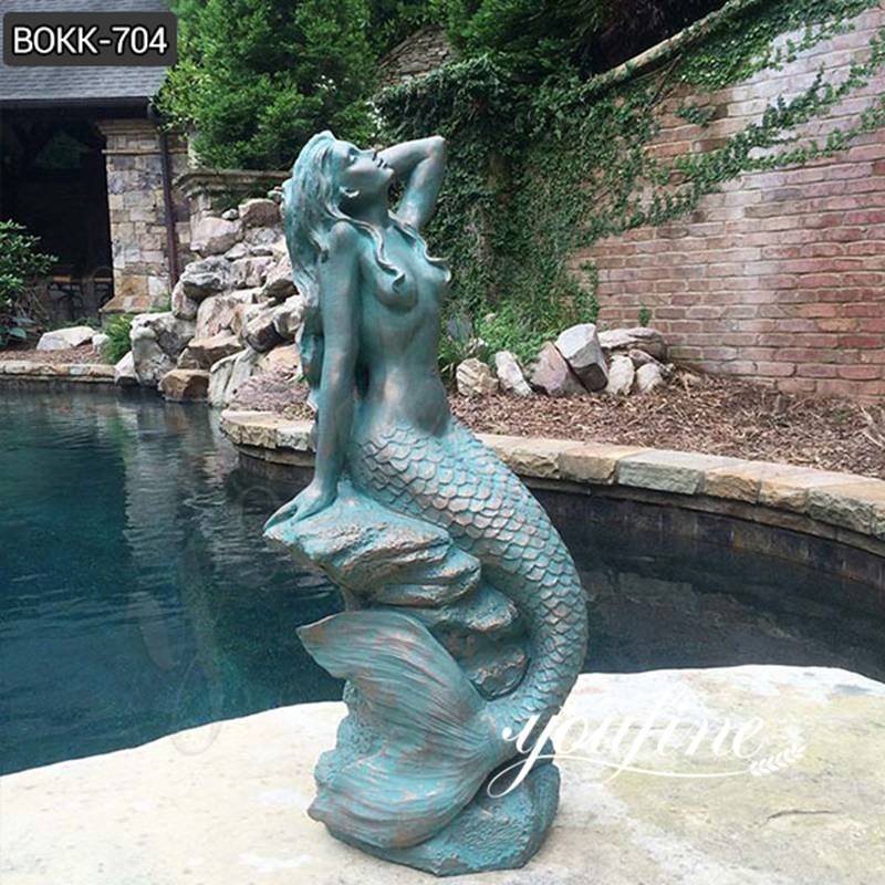 Beautiful Bronze Mermaid Statue Outdoor Decor for Sale BOKK-704