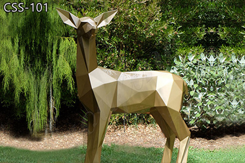 Geometric Stainless Steel Deer Statue Outdoor Decor Supplier CSS-101