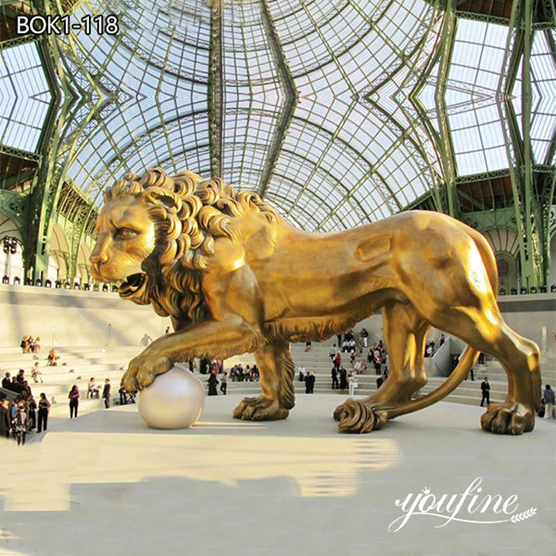Large Bronze Gold Lion Statue for Grand Palais Replicas BOKK-118