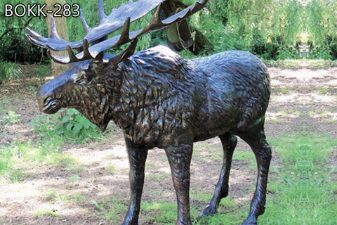 Life Size Bronze Moose Sculpture Outdoor Decor Supplier BOKK-283