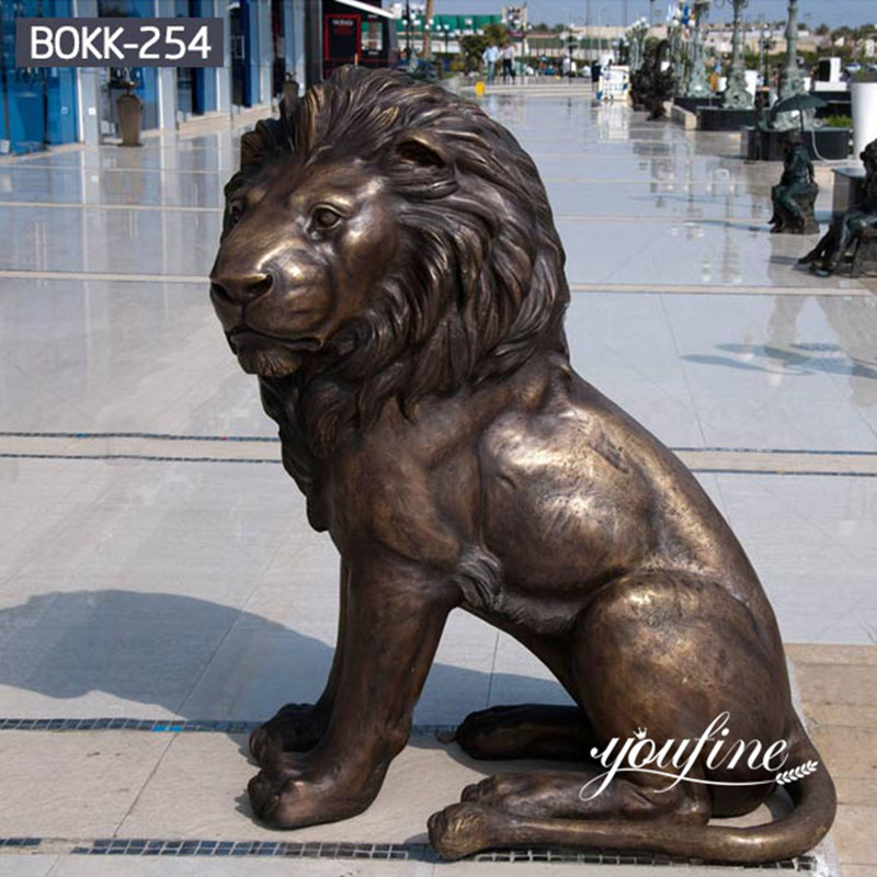 Life Size Vintage Bronze Lion Statue City Decor Best Online BOKK-254