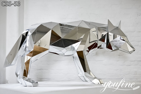 Modern Geometric Metal Wolf Sculpture Art Decor for Sale CSS-53