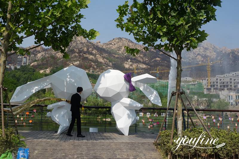 large outdoor rabbit statues - YouFine Sculpture (2)