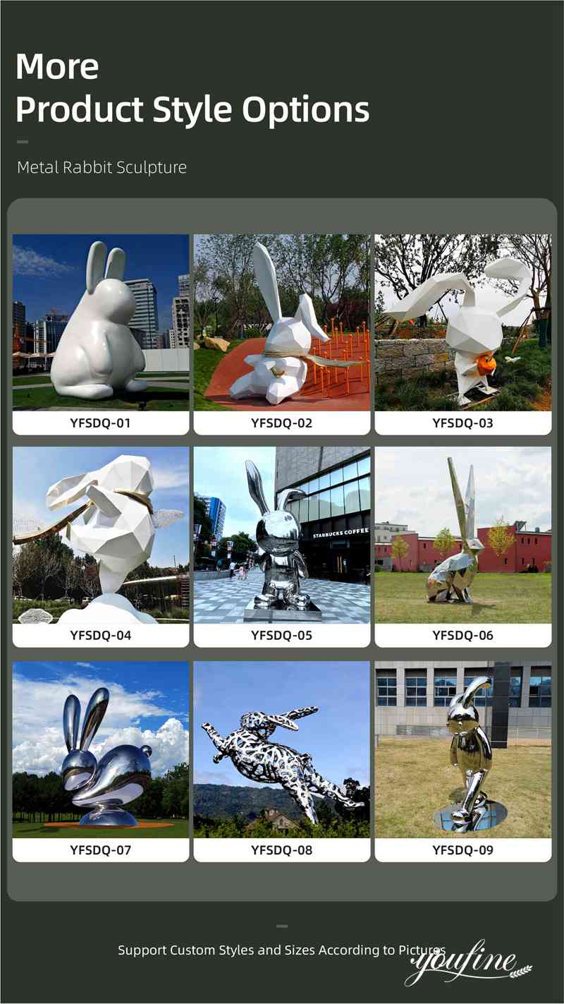 stainless steel rabbit sculpture - YouFine Sculpture (2)