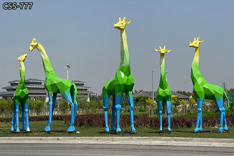 Large Geometric Metal Giraffe Sculpture Outdoor Decor Manufacturer CSS-777