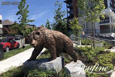 Life Size Bronze Bear Statue Outdoor Decor Supplier BOK1-256