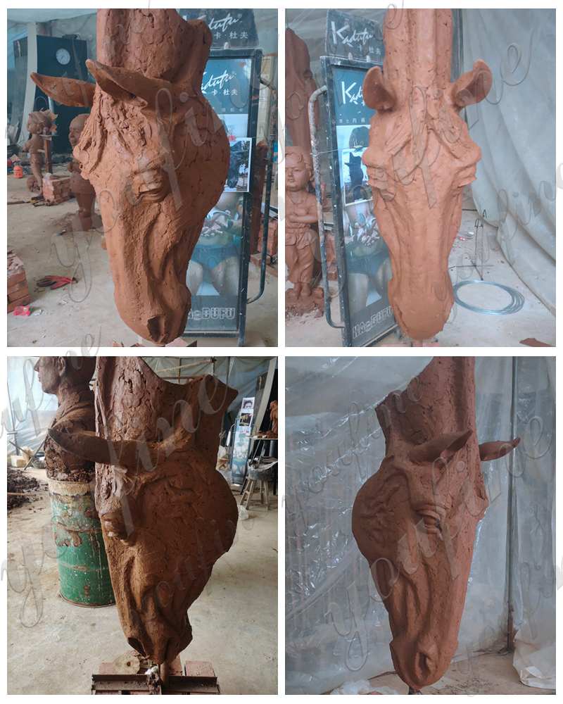 bronze horse head sculpture-YouFine Sculpture (3)