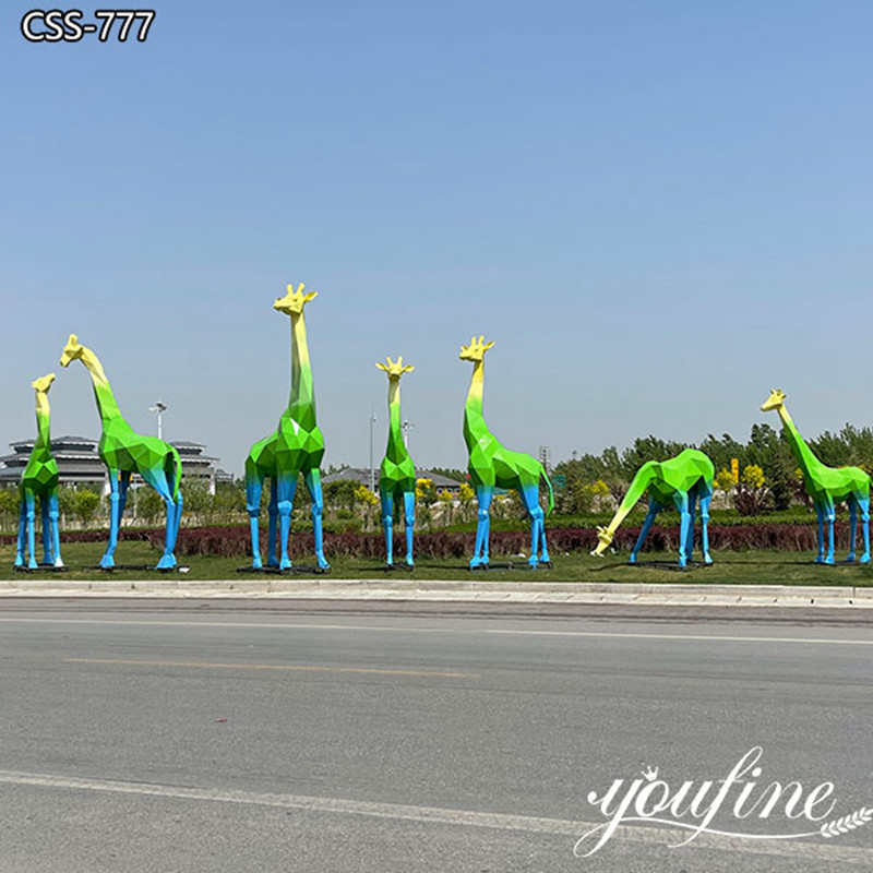 large metal giraffe sculpture -YouFine Sculpture