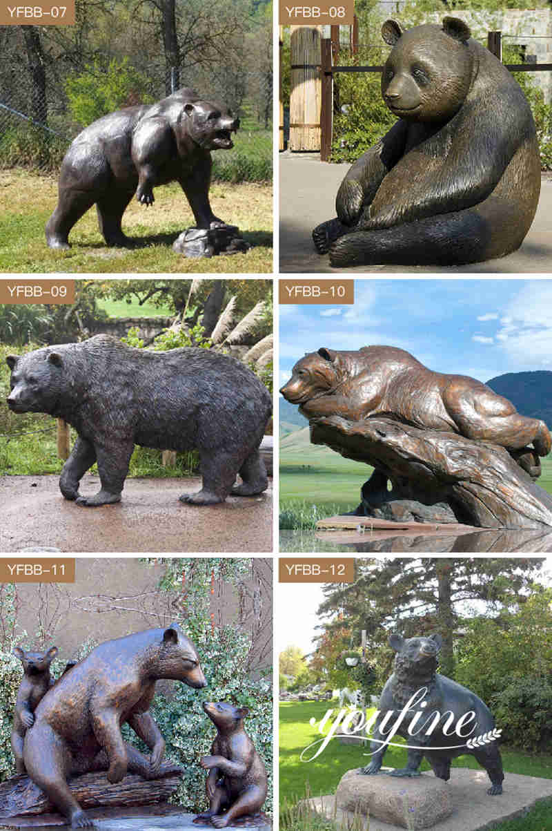 life size bronze bear statue -YouFine Sculpture