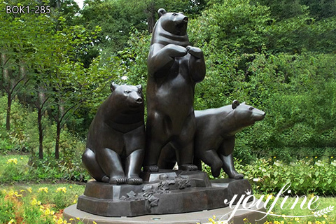 Large Bronze Bear Statue Outdoor Decor Manufacturer BOK1-285