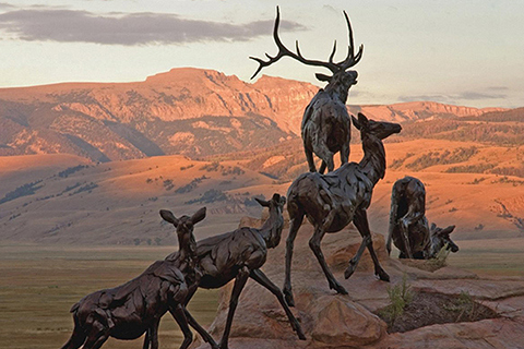Life Size Bronze Deer Statues Outdoor Decor for Sale BOK1-290