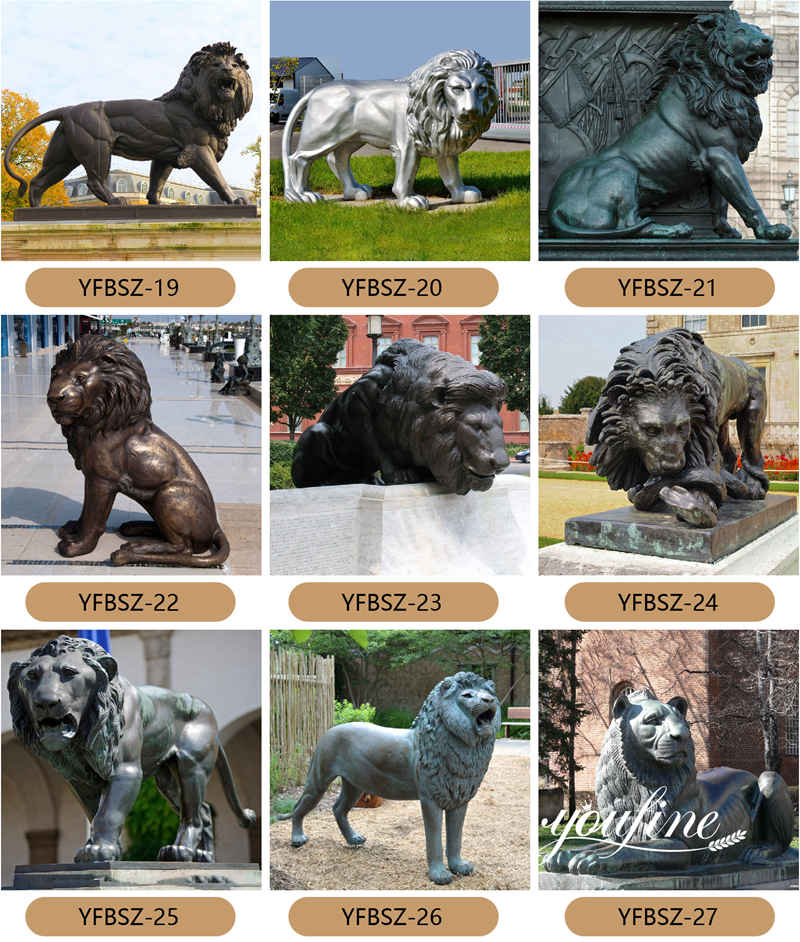 bronze lion sculptures for sale -YouFine Sculpture