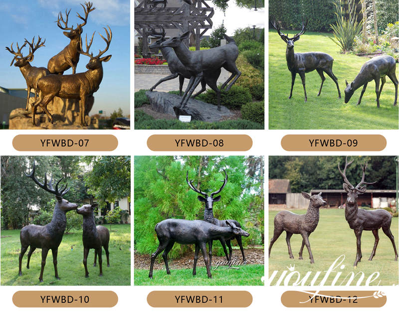 life size outdoor deer statues -YouFine Sculpture