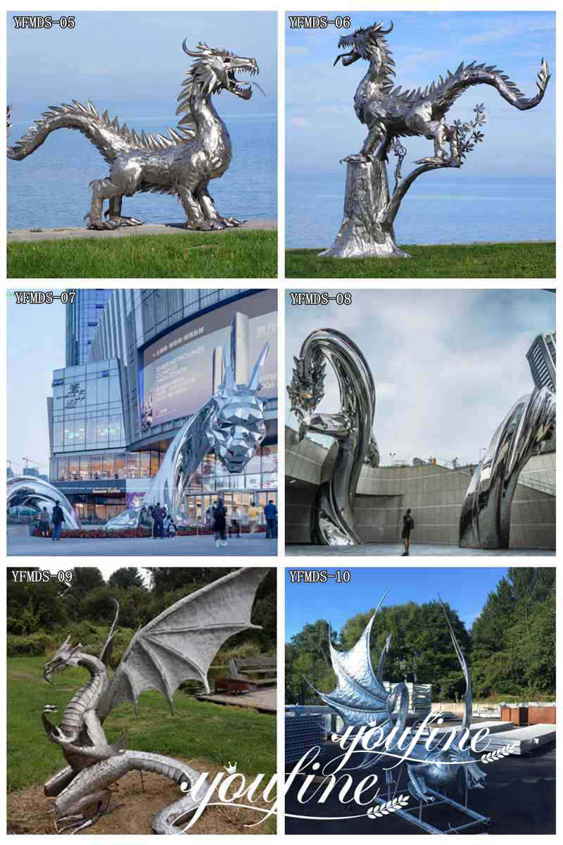 stainless steel dragon sculpture -YouFine Sculpture