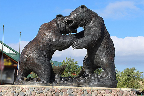 Large Bronze Grizzly Bear Statue Outdoor Decor for Sale BOK1-308
