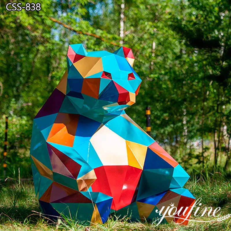 Multi-color Geometric Bear Statue Garden Decor Manufacturer CSS-838