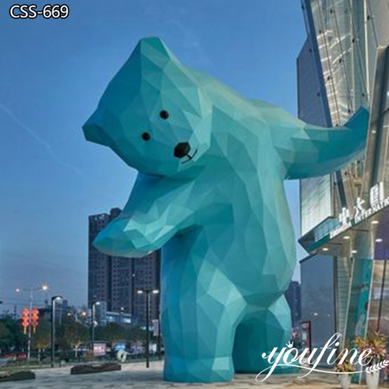 blue modern bear sculpture - YouFine Sculpture (3)