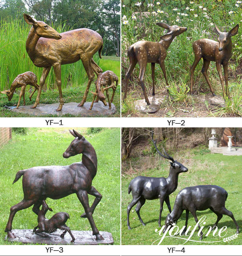 doe and fawn garden statue -YouFine Sculpture