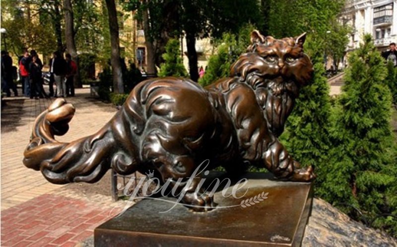 bronze cat statue- YouFine Sculpture (3)