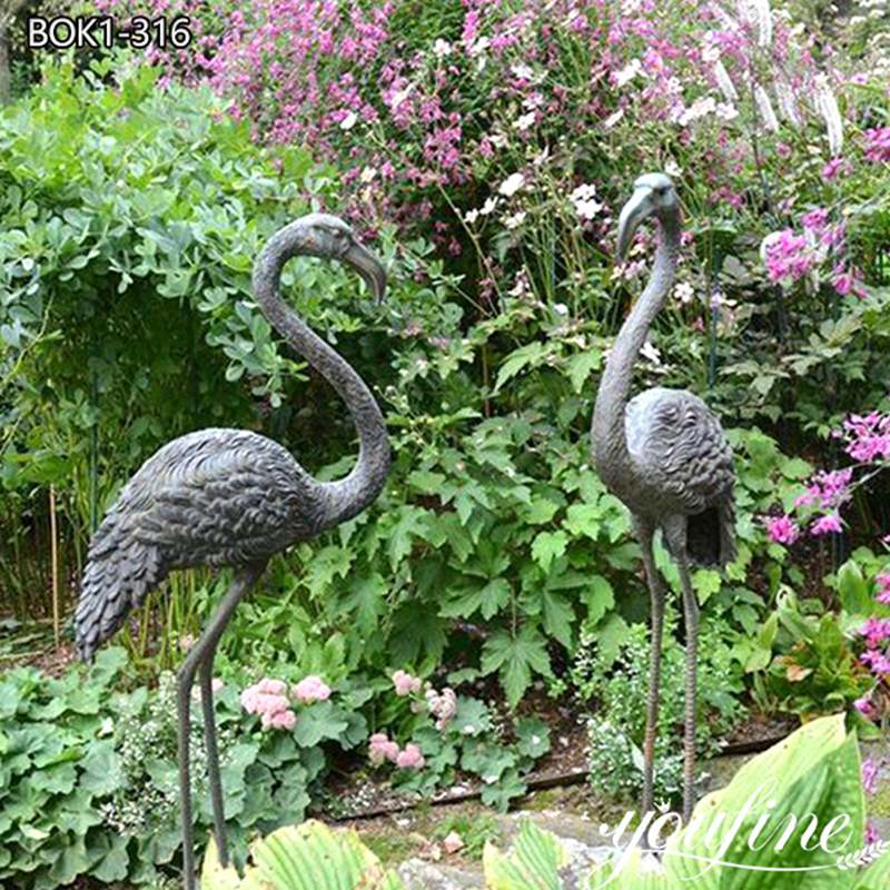 bronze crane garden statues -YouFine Sculpture