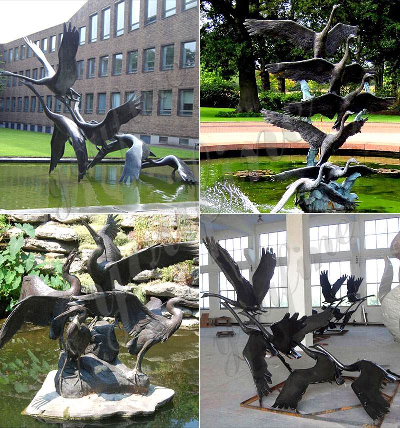 bronze crane statue -YouFine Sculpture