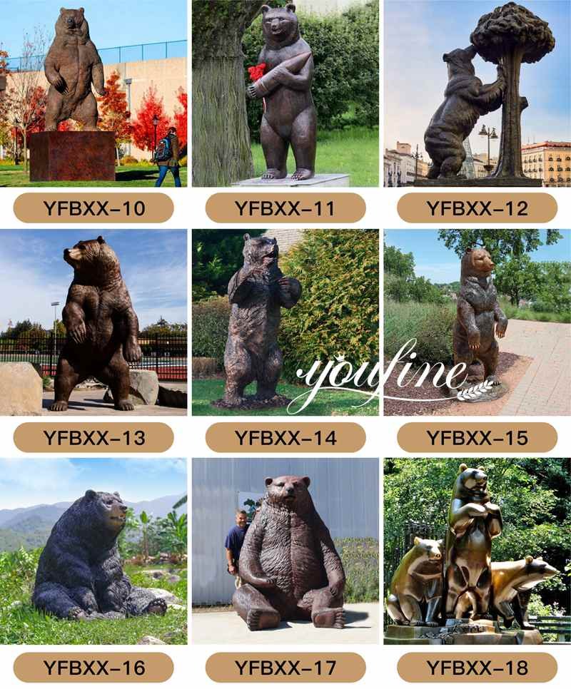 Life Size Bronze Bear Statue Garden Ornaments with Competitive Price BOKK-303