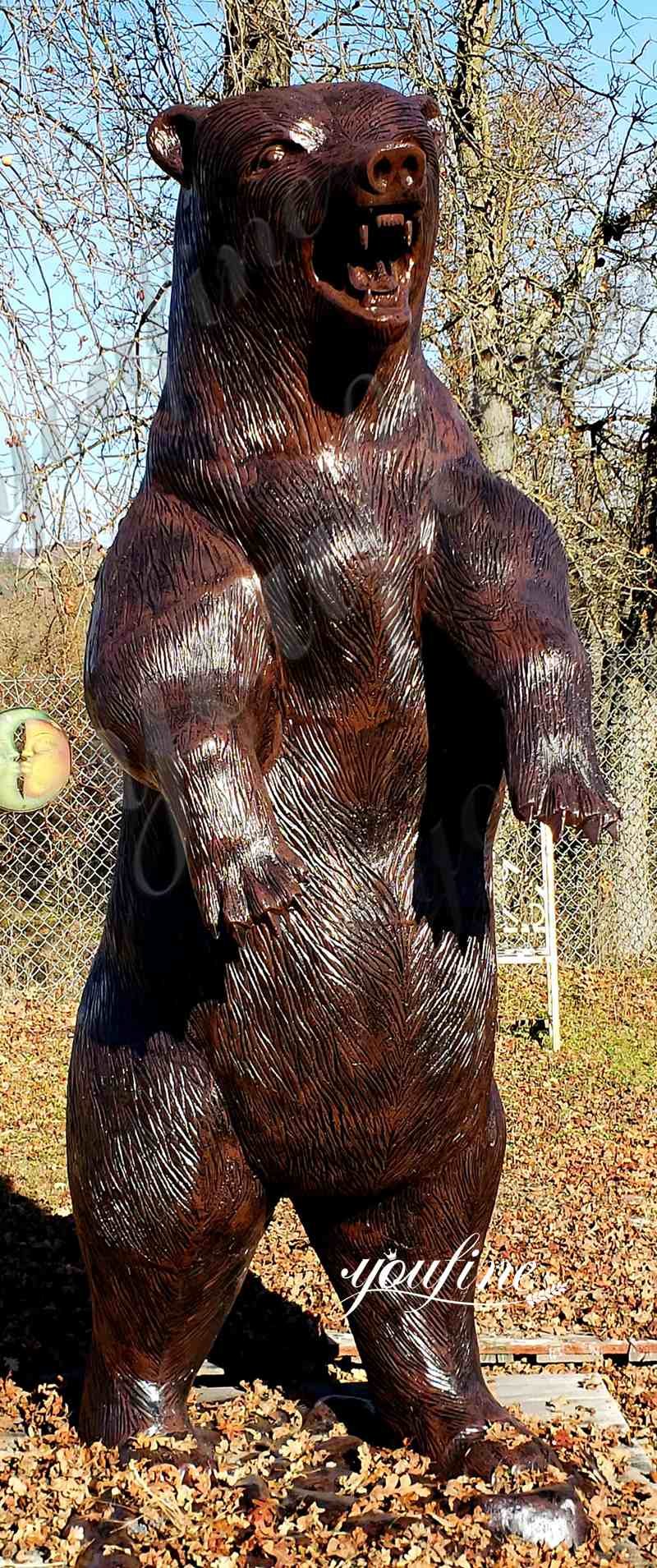 Outdoor Life Size Bronze Bear Statue Grizzly Bear Lawn Ornaments BOK1-328