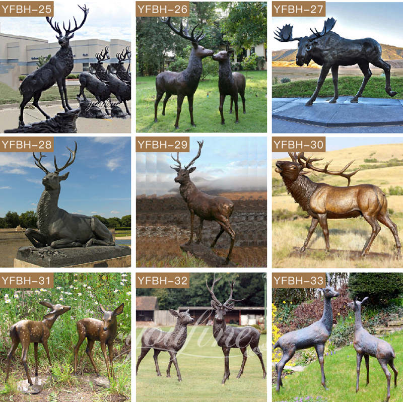 Bronze deer sculpture- YouFine Sculpture (1)