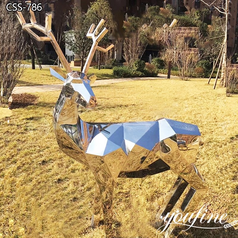 Geometric Stainless Steel Animal Sculpture Yard Ornaments Wholesale CSS-786