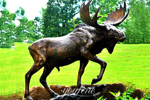 Life Size Outdoor Bronze Moose Statue for Garden BOK1-329