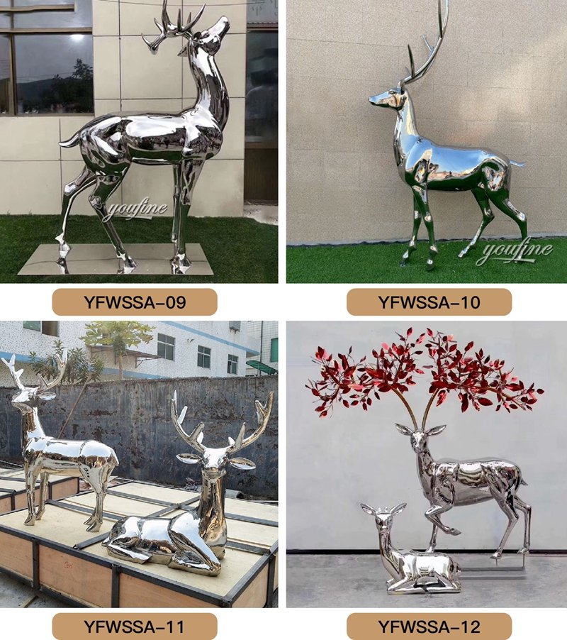 Geometric Stainless Steel Animal Sculpture Yard Ornaments Wholesale CSS-786