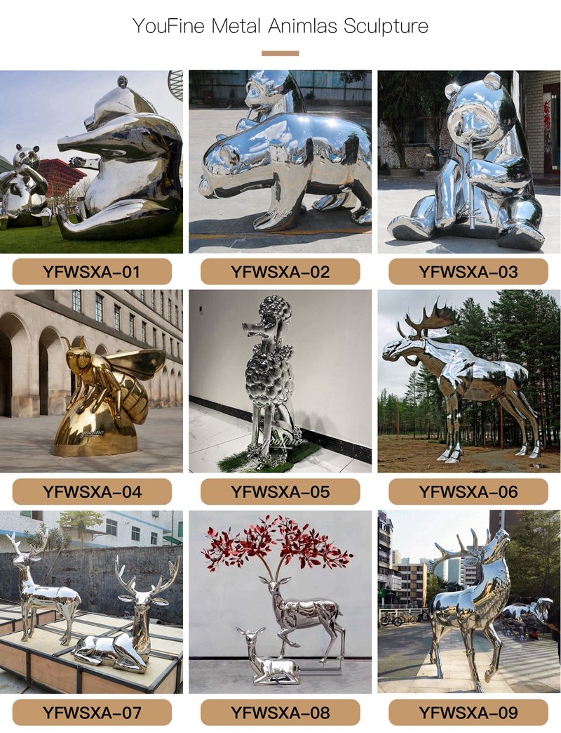 Realistic Stainless Steel Animal Sculpture Garden Decor For Sale CSS-789