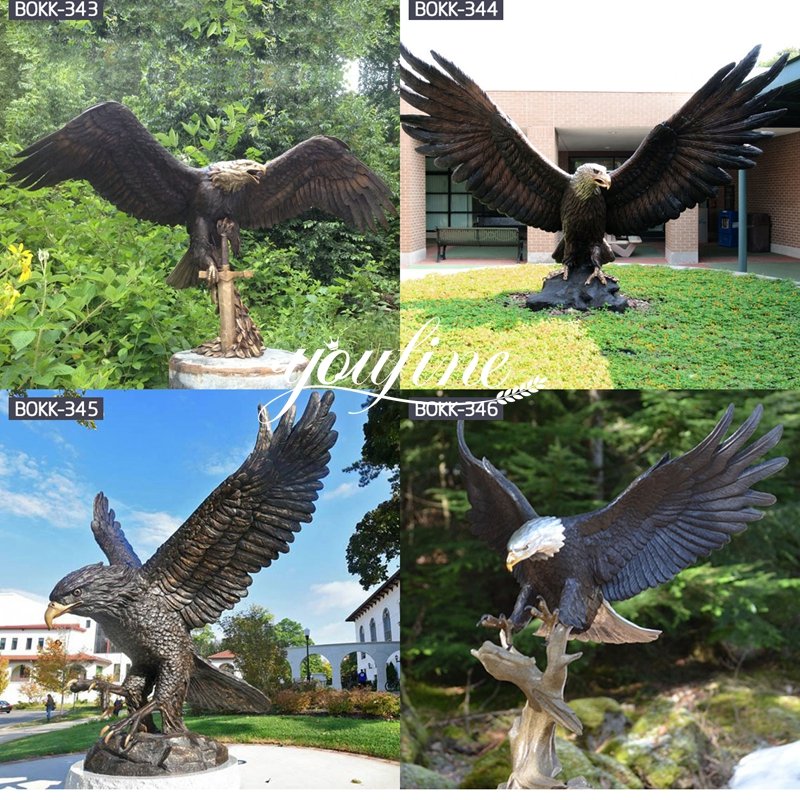 Large Bronze Eagle Statue Outdoor Garden Ornament Factory Supplier BOKK-822