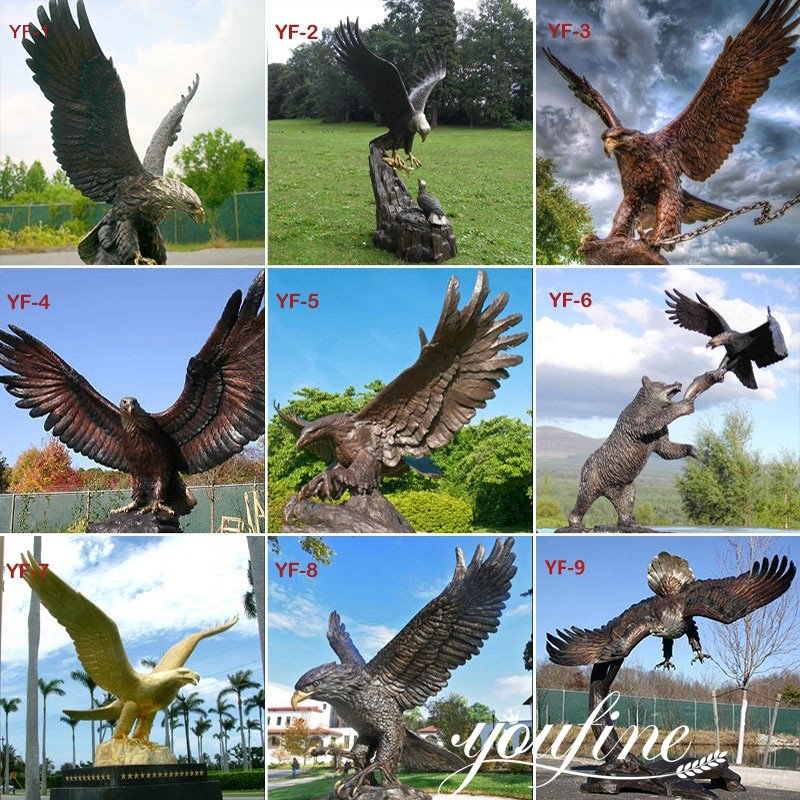 Large Bronze Eagle Statue Outdoor Garden Ornament Factory Supplier BOKK-822