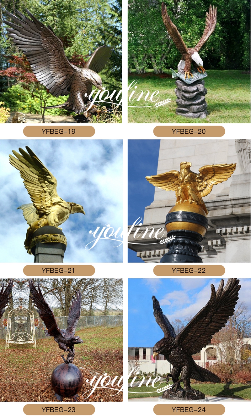 Large Bronze Eagle Statue Outdoor Garden Ornament Factory Supplier BOKK-822