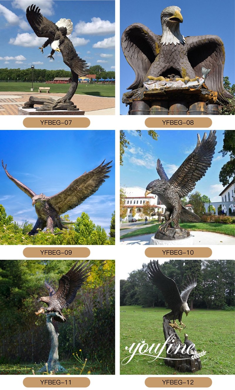 Large Bronze Eagle Statue Outdoor Garden Ornament Factory Supplier BOKK-822