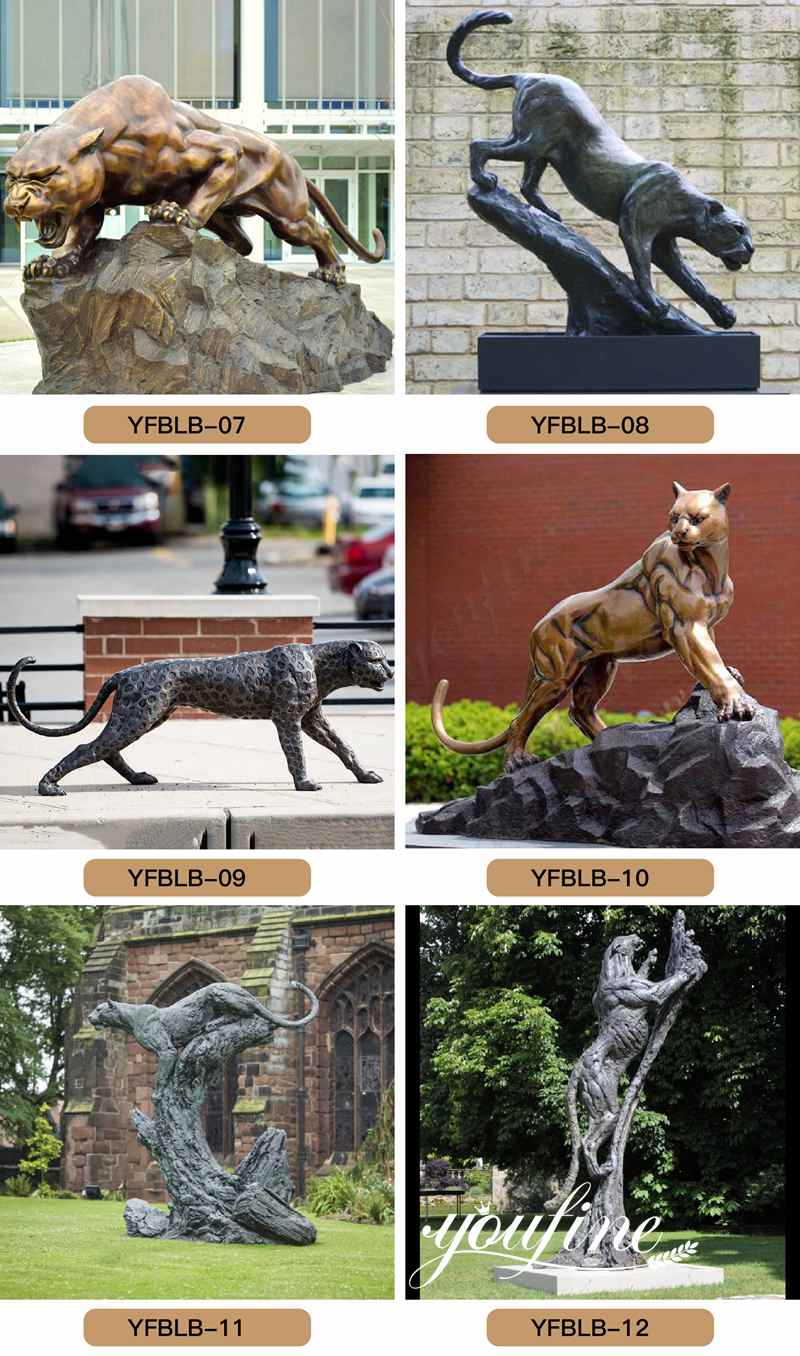 High Quality Bronze Leopard Sculpture Garden Decor Factory Supplier BOKK-369