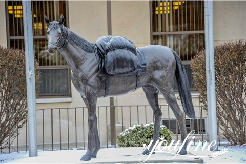 Custom Bronze Full Size Military Pack Horse Statue Decor Ornament for Sale BOKK-232