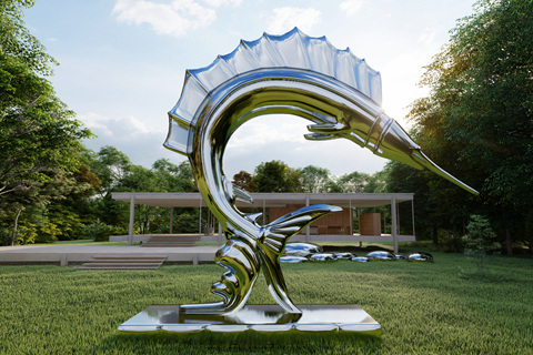 Large Metal Marlin Fish Statue Garden Decor Original Design CSS-868