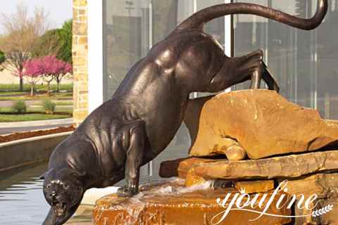 High Quality Bronze Leopard Sculpture Garden Decor Factory Supplier BOKK-369