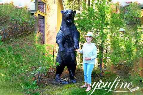 Outdoor Life Size Bronze Bear Statue Grizzly Bear Lawn Ornaments BOK1-328