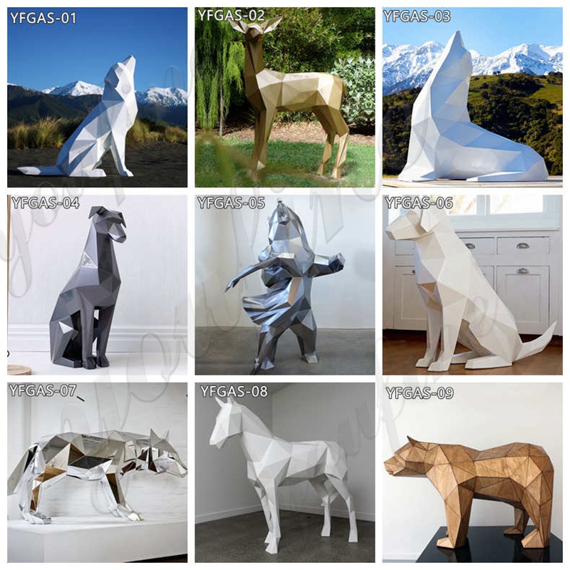 Geometric Stainless Steel Animal Sculpture Yard Ornaments Wholesale CSS-786