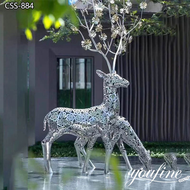 Metal deer sculpture-YouFine Sculpture