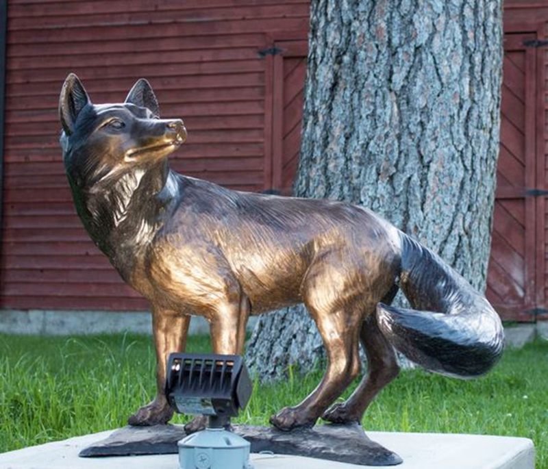 bronze fox sculpture