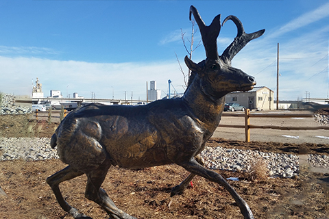 Outdoor Bronze Antelope Sculptures Garden Ornament BOK1-407