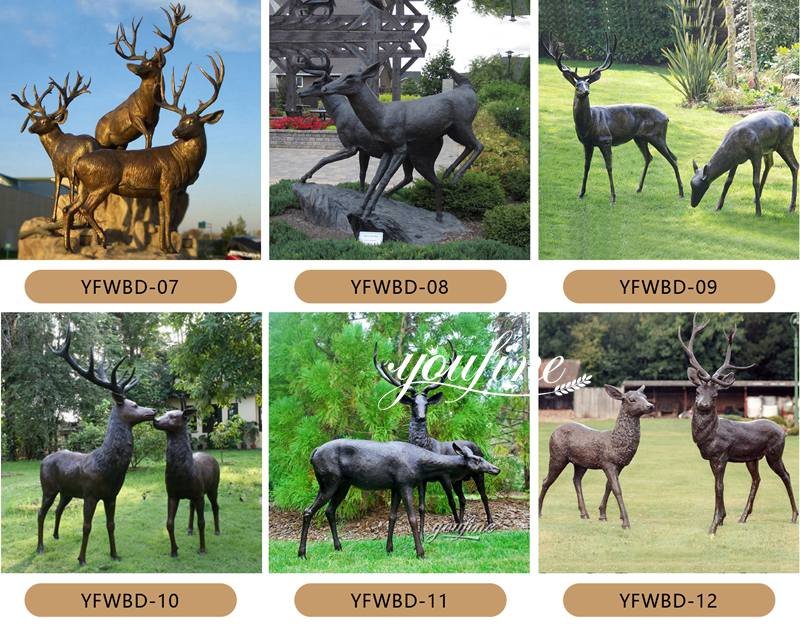 bronze deer sculpture