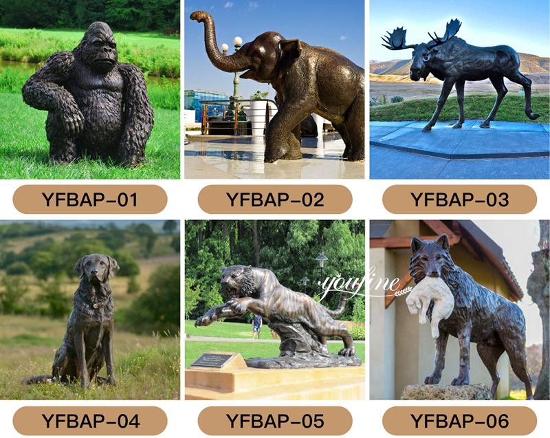 bronze garden animal sculptures