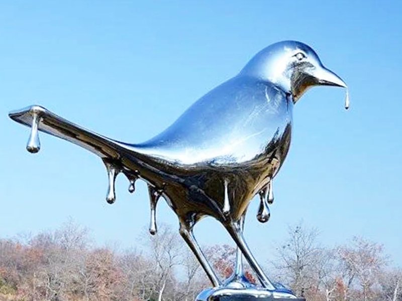 stainless steel bird sculpture