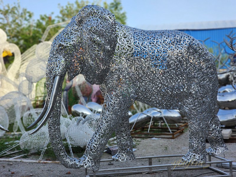 large metal elephant garden ornament statue