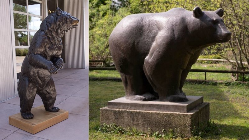 Life Size Bronze Bear Statue6